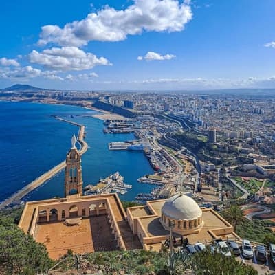 The port and bay of Oran seen from the heights of Santa Cruz