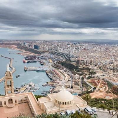 Oran and its harbour from the Santa Cruz chapel on the hill